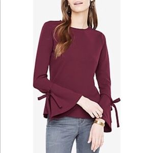 Ann Taylor Tie Bell Sleeve Top